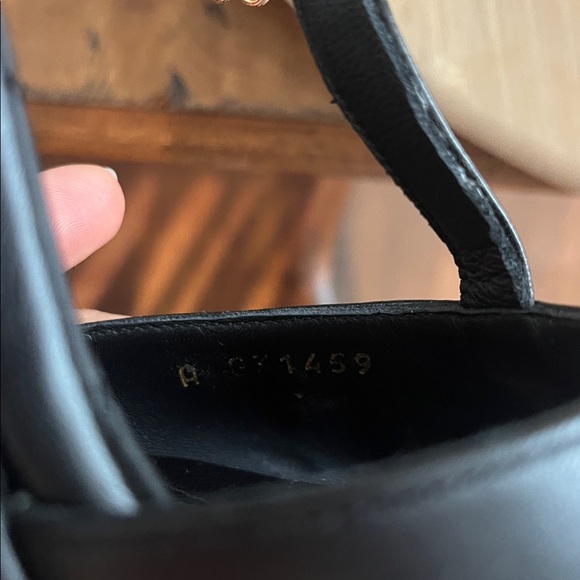 38.5 CHANEL Black Heels with Gold Accents - Picture 10 of 10